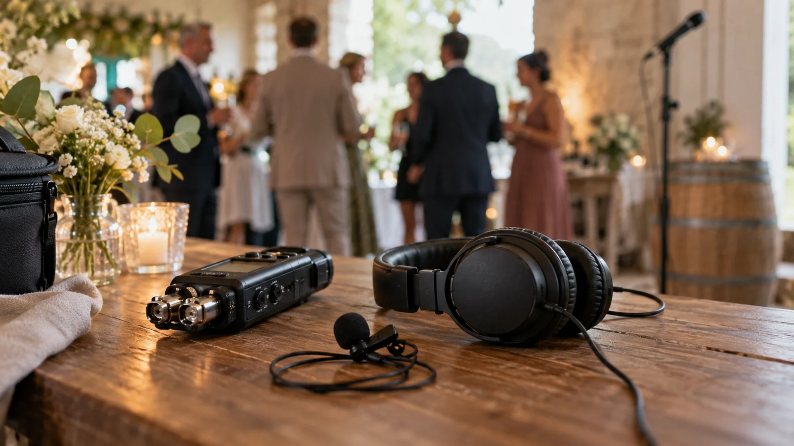 Microphone et enregistreur préparés pour filmer les discours.